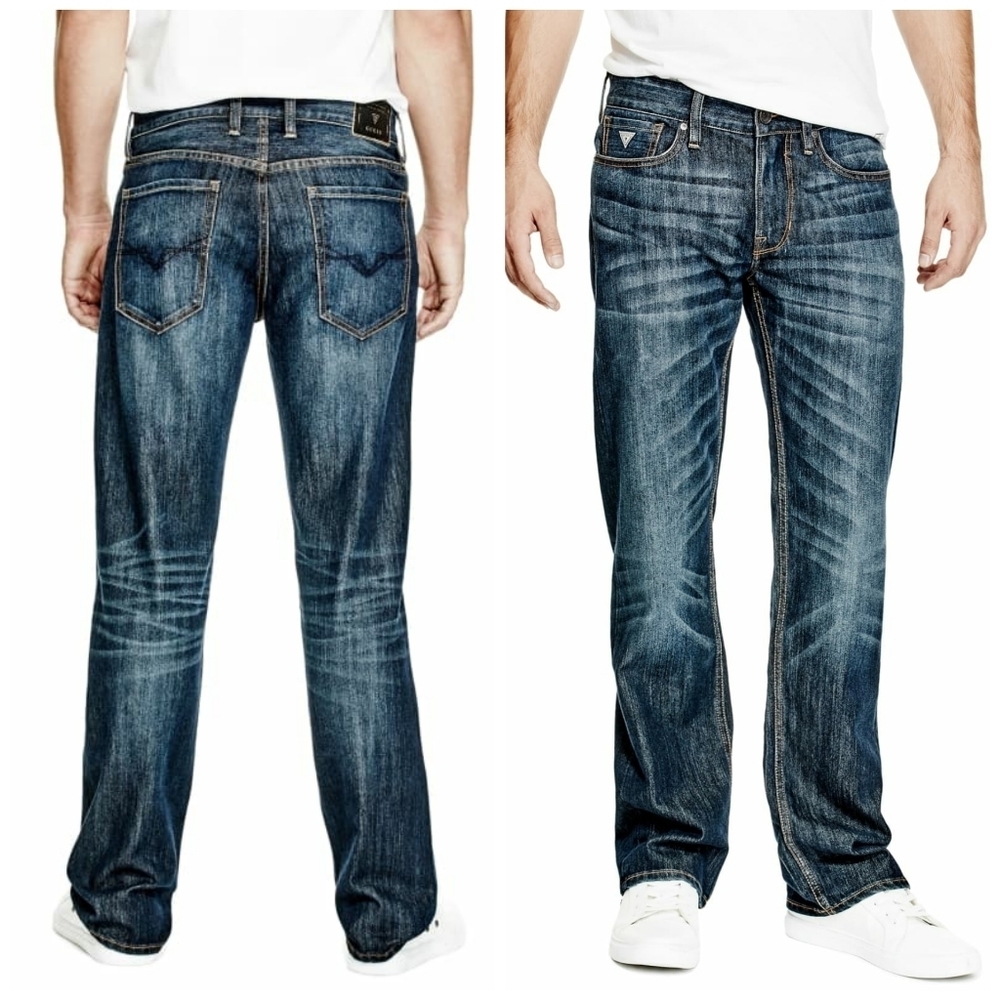 NEW GUESS Men's Relaxed Straight Jeans SZ 32×30
